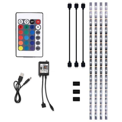 LED RGB Hämardatav valgusriba telerile LED/6W/5V Wi-Fi Tuya + kaugjuhtimispult 0,5 m