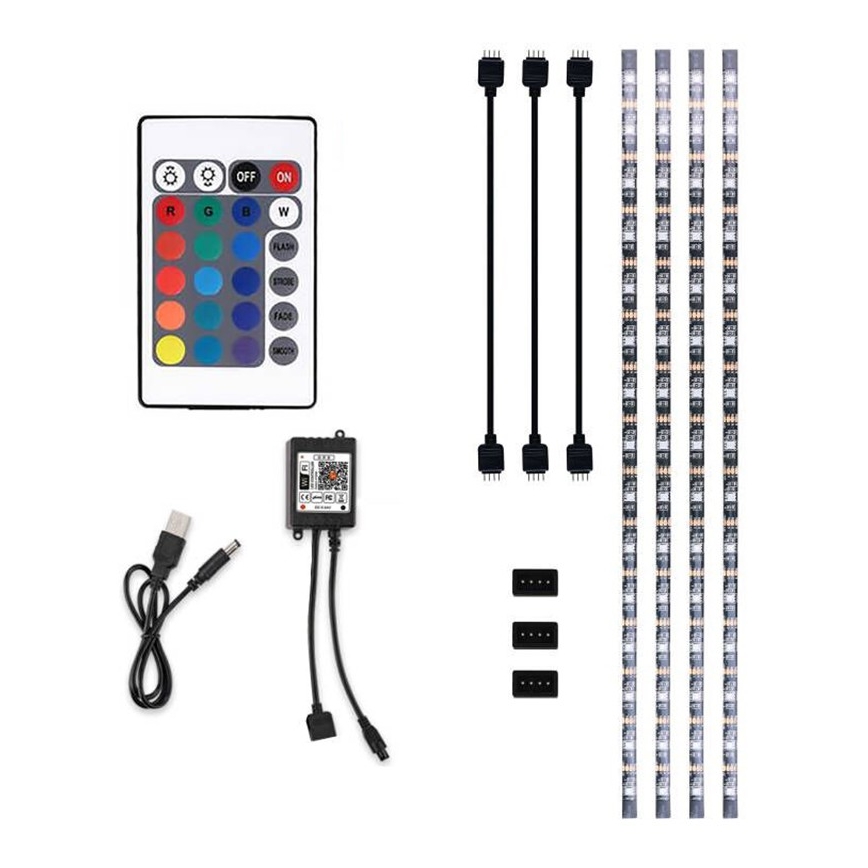 LED RGB Hämardatav valgusriba telerile LED/6W/5V Wi-Fi Tuya + kaugjuhtimispult 0,5 m