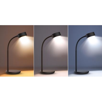 LED Hämardatav puutetundlik laualamp LED/4,5W/5V 3000/4000/6500K must