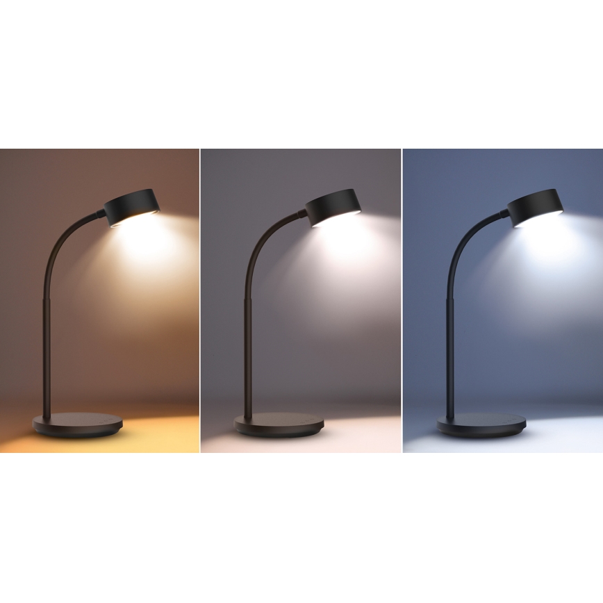 LED Hämardatav puutetundlik laualamp LED/4,5W/5V 3000/4000/6500K must
