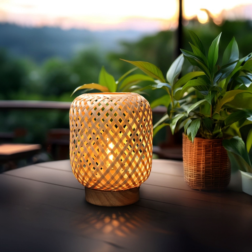 LED Dekoratiivne laualamp BOHO LED/2xAAA rotang