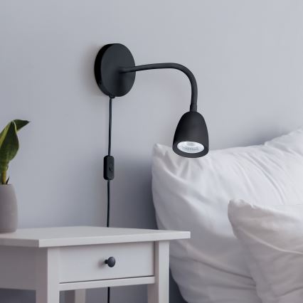 LED Hämardatav väike seinalamp LED/4W/230V must