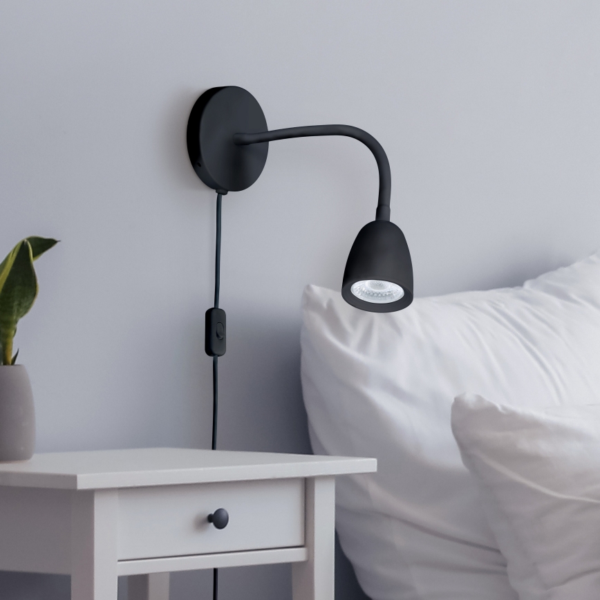 LED Hämardatav väike seinalamp LED/4W/230V must