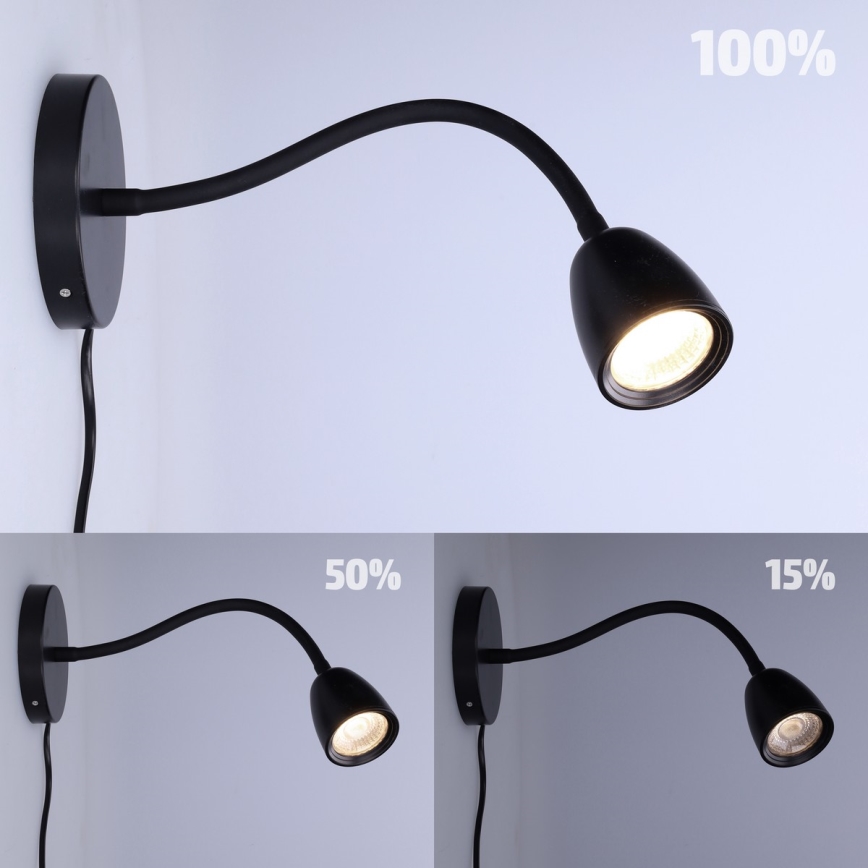 LED Hämardatav väike seinalamp LED/4W/230V must