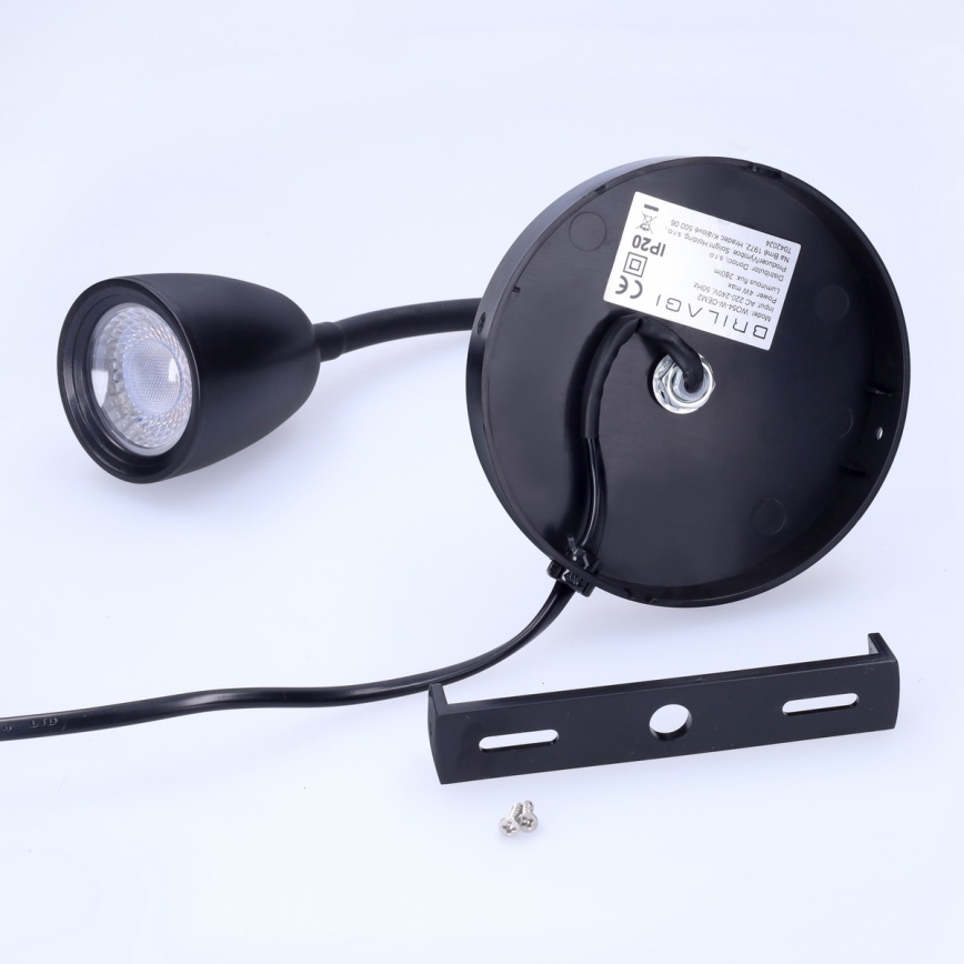 LED Hämardatav väike seinalamp LED/4W/230V must