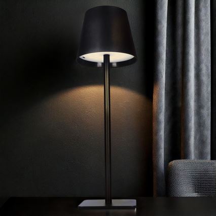 Hämardatav, laetav puutetundlik laualamp LUCCA LED/3,7V 3000/4000/6500K 2000 mAh must