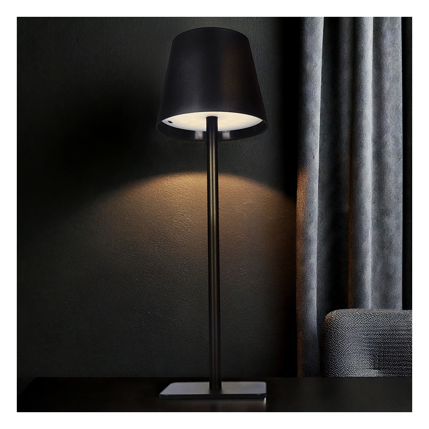 Hämardatav, laetav puutetundlik laualamp LUCCA LED/3,7V 3000/4000/6500K 2000 mAh must