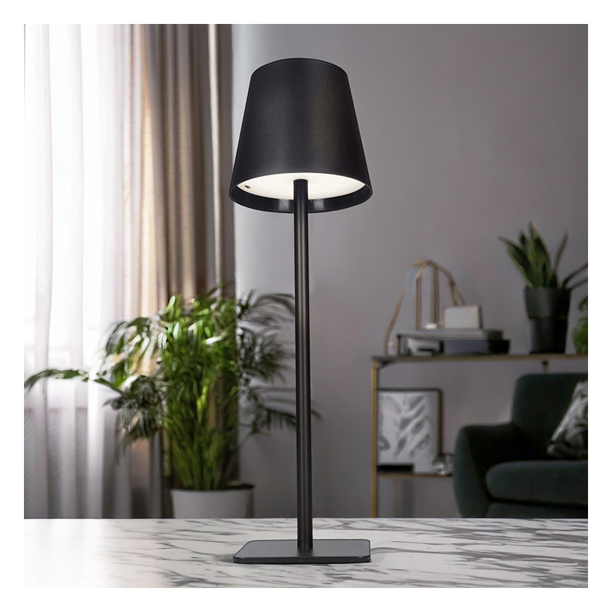Hämardatav, laetav puutetundlik laualamp LUCCA LED/3,7V 3000/4000/6500K 2000 mAh must