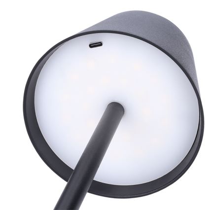 Hämardatav, laetav puutetundlik laualamp LUCCA LED/3,7V 3000/4000/6500K 2000 mAh must