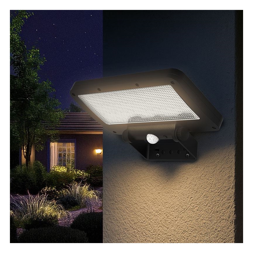 LED päikesereflektor anduriga LED/5W/3,7V 1500 mAh IP54