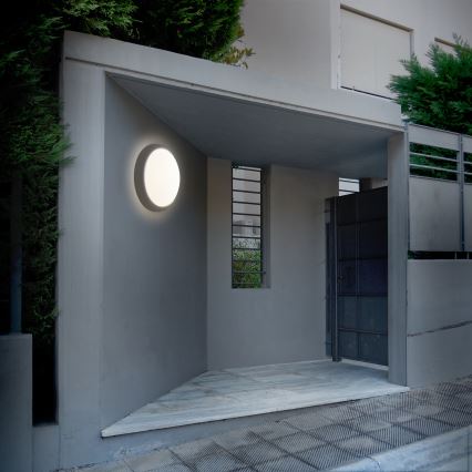 LED Väli seinavalgusti LED/13W/230V 4000K IP54 hall ümmargune
