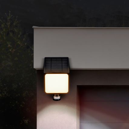 LED Päikesepaneeliga prožektor koos liikumisanduriga LED/11W/3,7V 4400mAh 3000K/4000K/6500K IP54