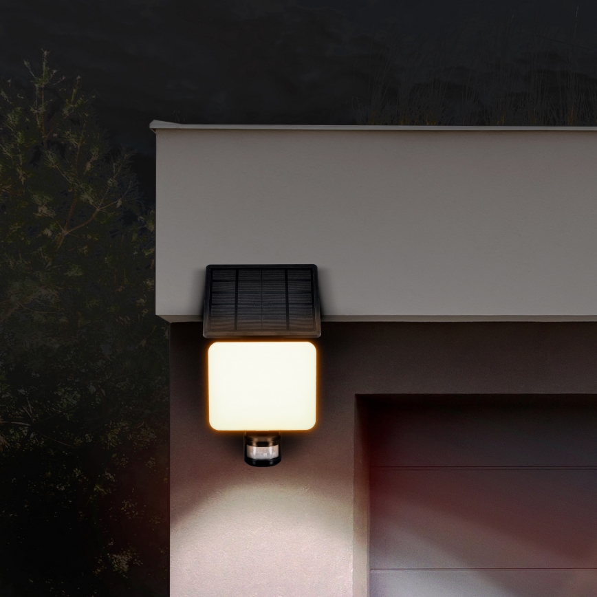 LED Päikesepaneeliga prožektor koos liikumisanduriga LED/11W/3,7V 4400mAh 3000K/4000K/6500K IP54