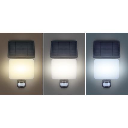 LED päikeseenergia prožektor liikumisanduriga LED/11W/3,7V 4400mAh 3000K/4000K/6500K IP54