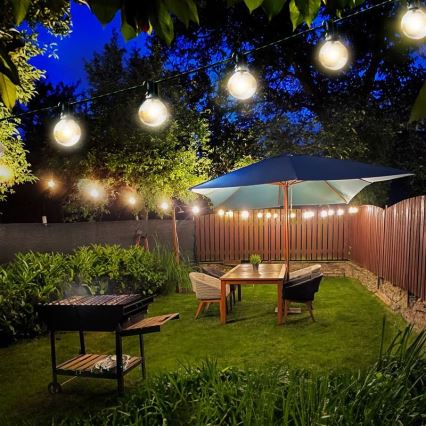 LED väljas kasutatav dekoratiivne valguskett GIRLANDA 25xE12 20m IP44 soe valge