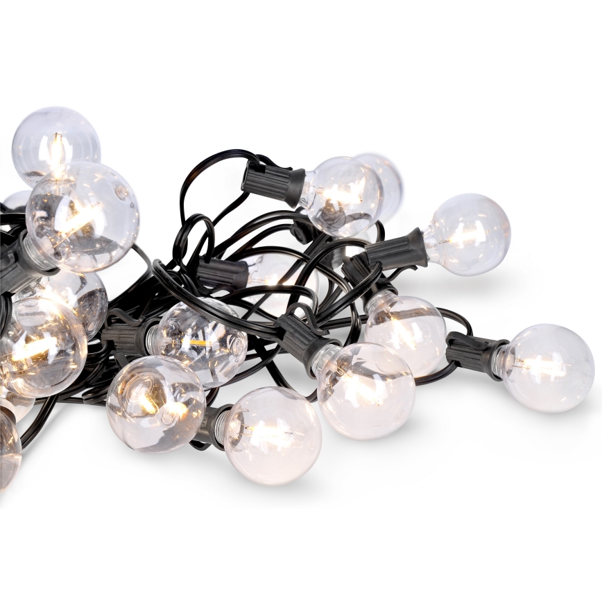 LED väljas kasutatav dekoratiivne valguskett GIRLANDA 25xE12 20m IP44 soe valge