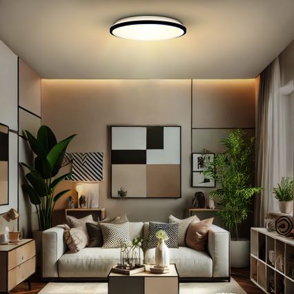 LED Hämardatav laevalgusti JAMIL LED/48W/230V 3000-6500K must + kaugjuhtimispult