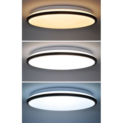 LED Hämardatav laevalgusti JAMIL LED/48W/230V 3000-6500K must + kaugjuhtimispult
