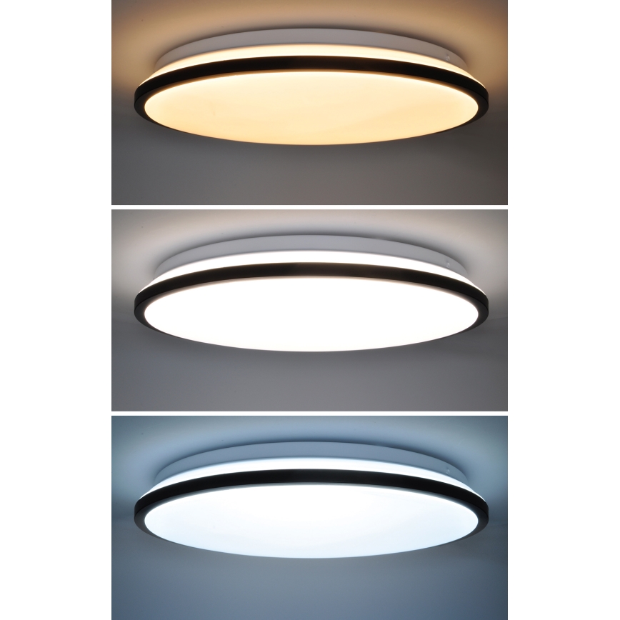 LED Hämardatav laevalgusti JAMIL LED/48W/230V 3000-6500K must + kaugjuhtimispult