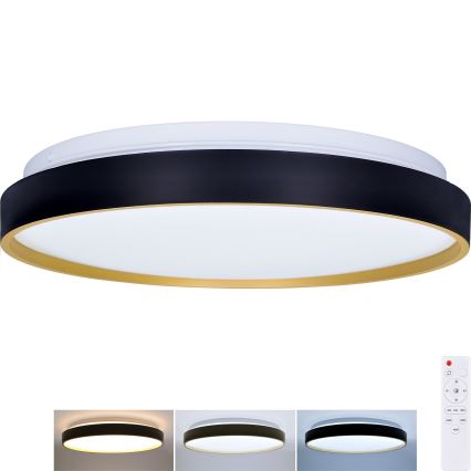 LED Hämardatav laevalgusti CALA LED/48W/230V 3000-6500K must/kuldne + kaugjuhtimispult