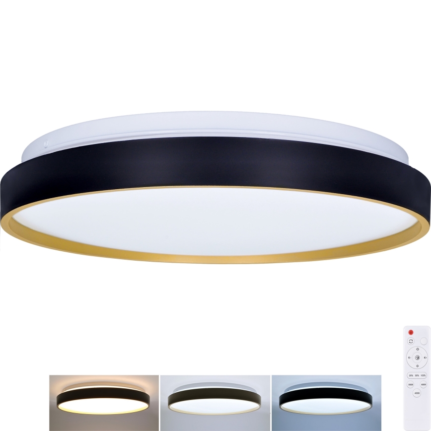 LED Hämardatav laevalgusti CALA LED/48W/230V 3000-6500K must/kuldne + kaugjuhtimispult