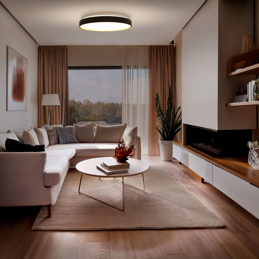 LED Hämardatav laevalgusti CALA LED/48W/230V 3000-6500K must/kuldne + kaugjuhtimispult