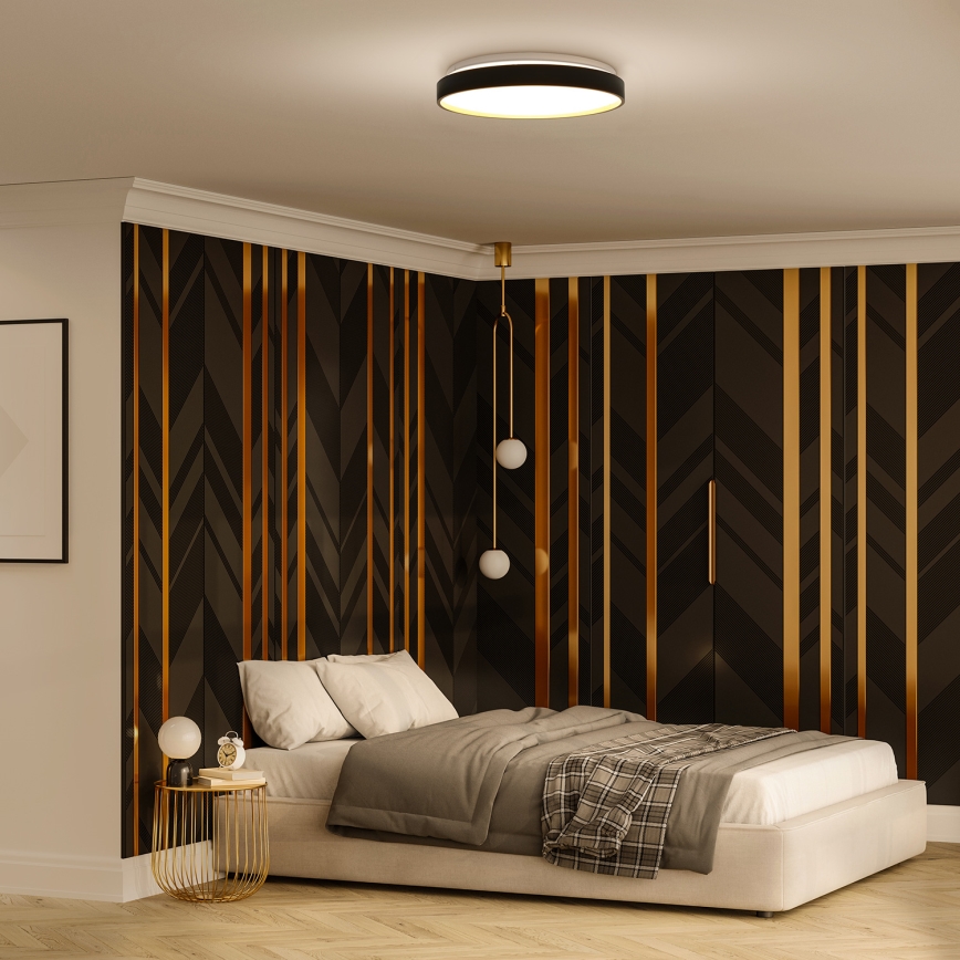LED Hämardatav laevalgusti CALA LED/48W/230V 3000-6500K must/kuldne + kaugjuhtimispult