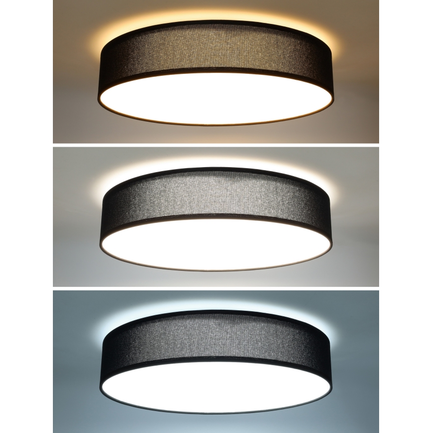 LED Hämardatav laevalgusti PENLEY LED/48W/230V 3000-6500K d. 40 cm must + kaugjuhtimispult