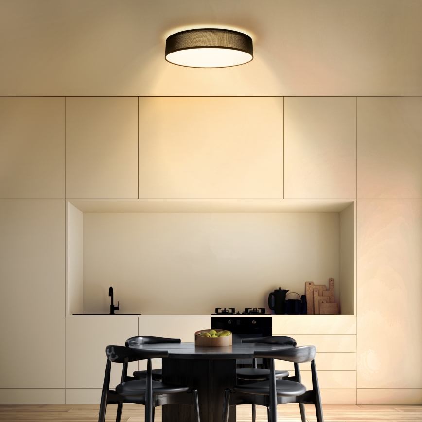 LED Hämardatav laevalgusti PENLEY LED/48W/230V 3000-6500K d. 40 cm must + kaugjuhtimispult