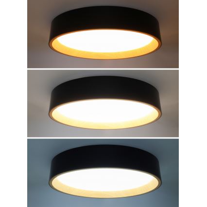 LED Hämardatav laevalgusti LARIOS LED/48W/230V 3000-6500K d. 39 cm must + kaugjuhtimispult