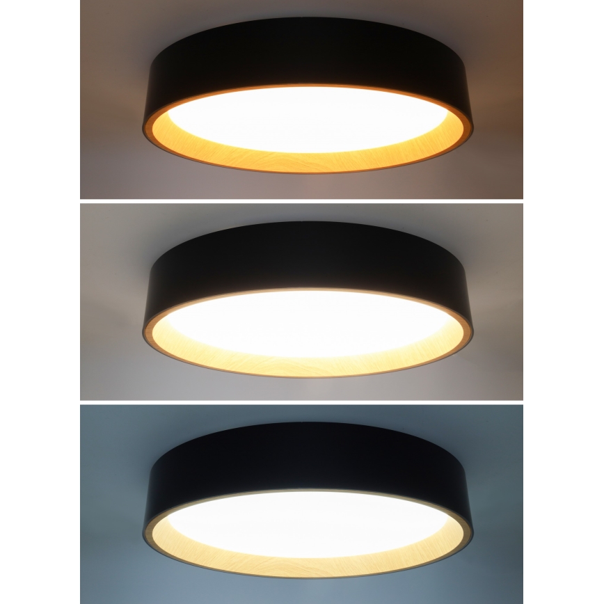 LED Hämardatav laevalgusti LARIOS LED/48W/230V 3000-6500K d. 39 cm must + kaugjuhtimispult