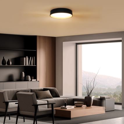 LED Hämardatav laevalgusti LARIOS LED/48W/230V 3000-6500K d. 39 cm must + kaugjuhtimispult