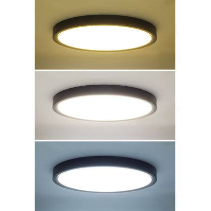 LED Hämardatav laevalgusti ESTELA LED/36W/230V d. 30 cm must + kaugjuhtimispult
