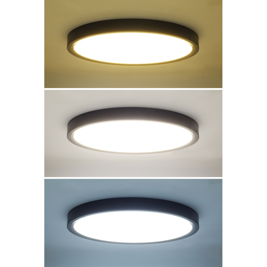 LED Hämardatav laevalgusti ESTELA LED/36W/230V d. 30 cm must + kaugjuhtimispult