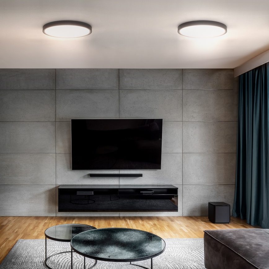LED Hämardatav laevalgusti ESTELA LED/36W/230V d. 30 cm must + kaugjuhtimispult