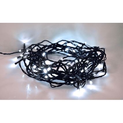 LED välistingimuste valgusnöör, 100 LED / 8 režiimi, IP44, 13 m, külmvalge