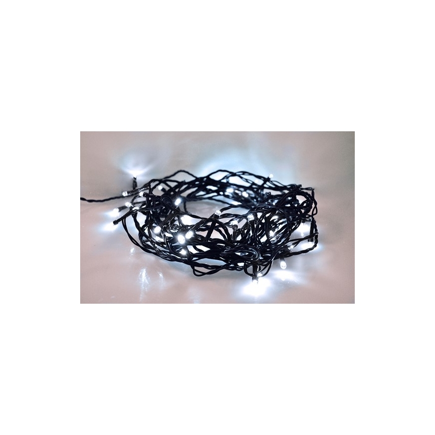 LED välistingimuste valgusnöör, 100 LED / 8 režiimi, IP44, 13 m, külmvalge