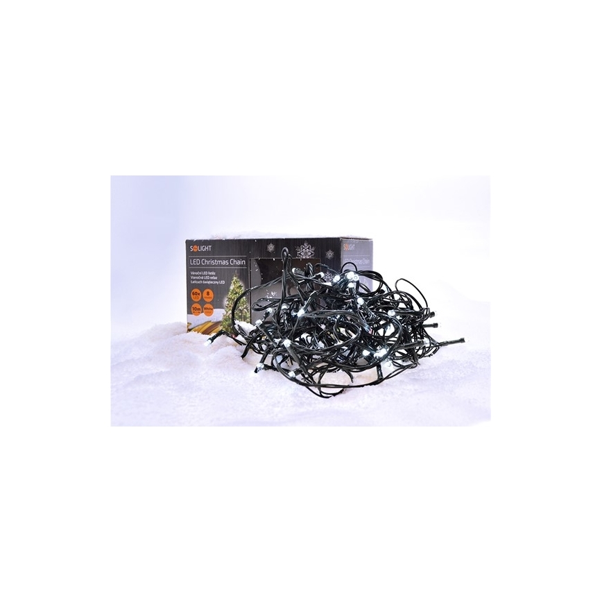 LED välistingimuste valgusnöör, 100 LED / 8 režiimi, IP44, 13 m, külmvalge