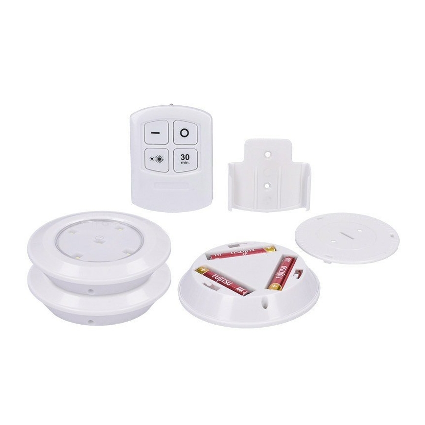 KOMPLEKT 3x LED Hämardatav valgusti koos puldiga LED/3xAAA