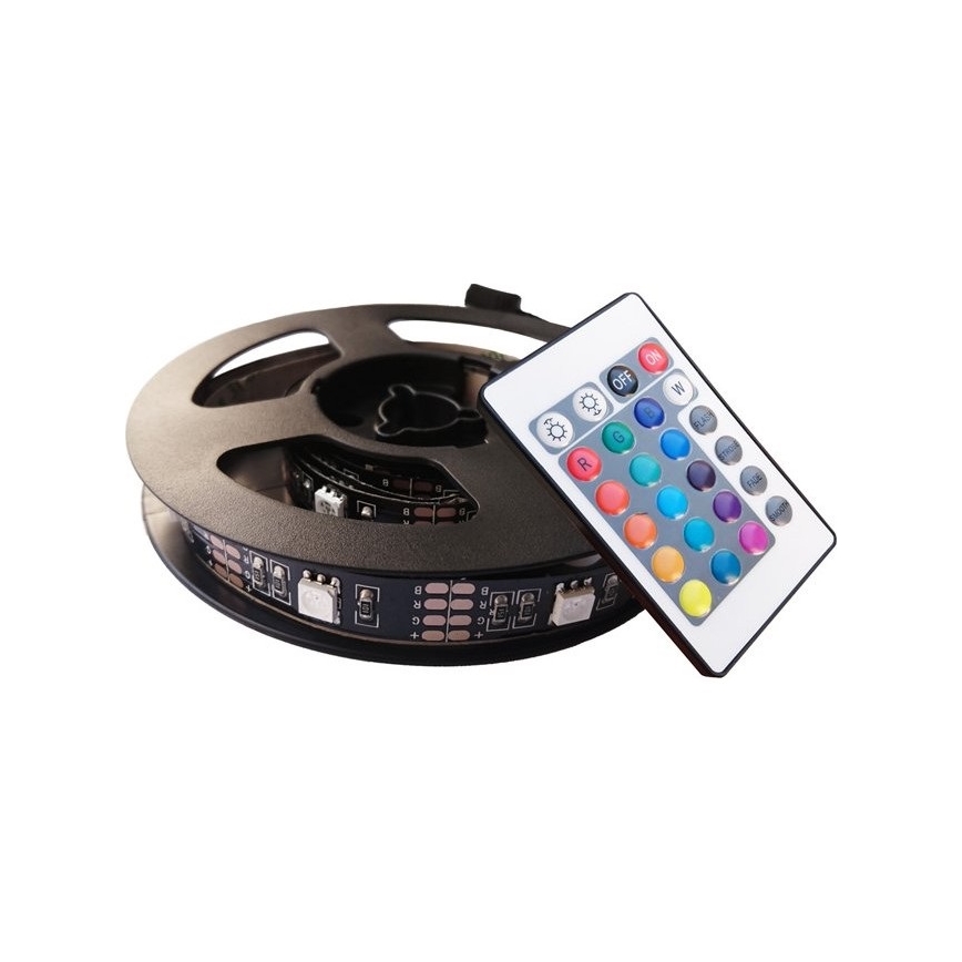 Soligth WM504 - KOMPLEKT 2x LED RGB Riba TV puldiga IP65 LED/USB 50cm