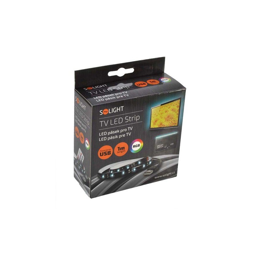 Soligth WM504 - KOMPLEKT 2x LED RGB Riba TV puldiga IP65 LED/USB 50cm
