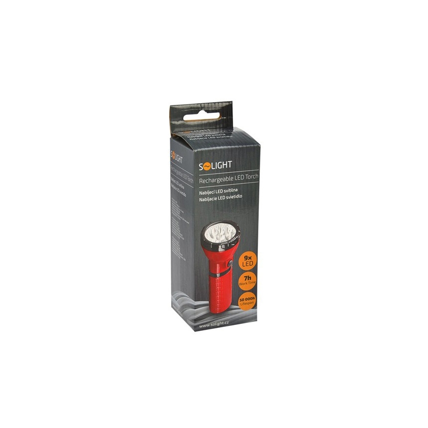 LED Laetav taskulamp 9xLED/4V 800mAh otseühendus seinakontakti