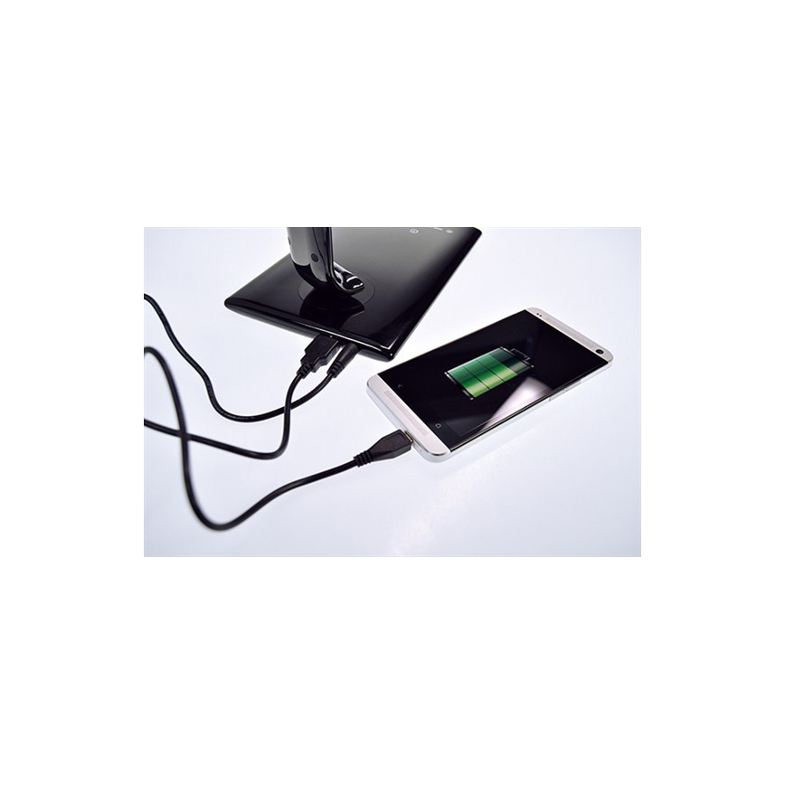 LED Hämardatav laualamp USB ühendusega LED/12W/230V must