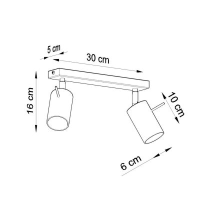 Kohtvalgusti RING 2 2xGU10/10W/230V must