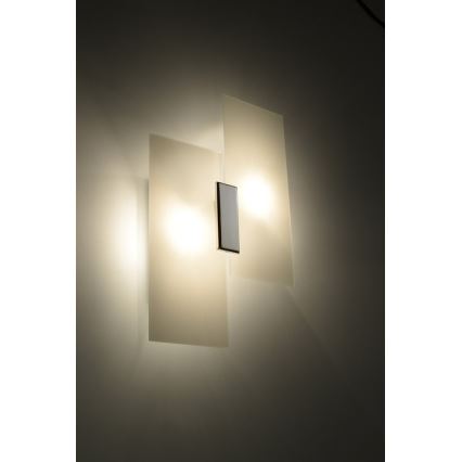 Sollux SL.0197 - Seinavalgusti FABIANO 2xE27/60W/230V valge/kroom