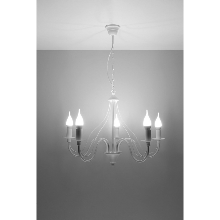 Sollux SL.0214 - Lühter MINERWA 5 5xE14/40W/230V valge