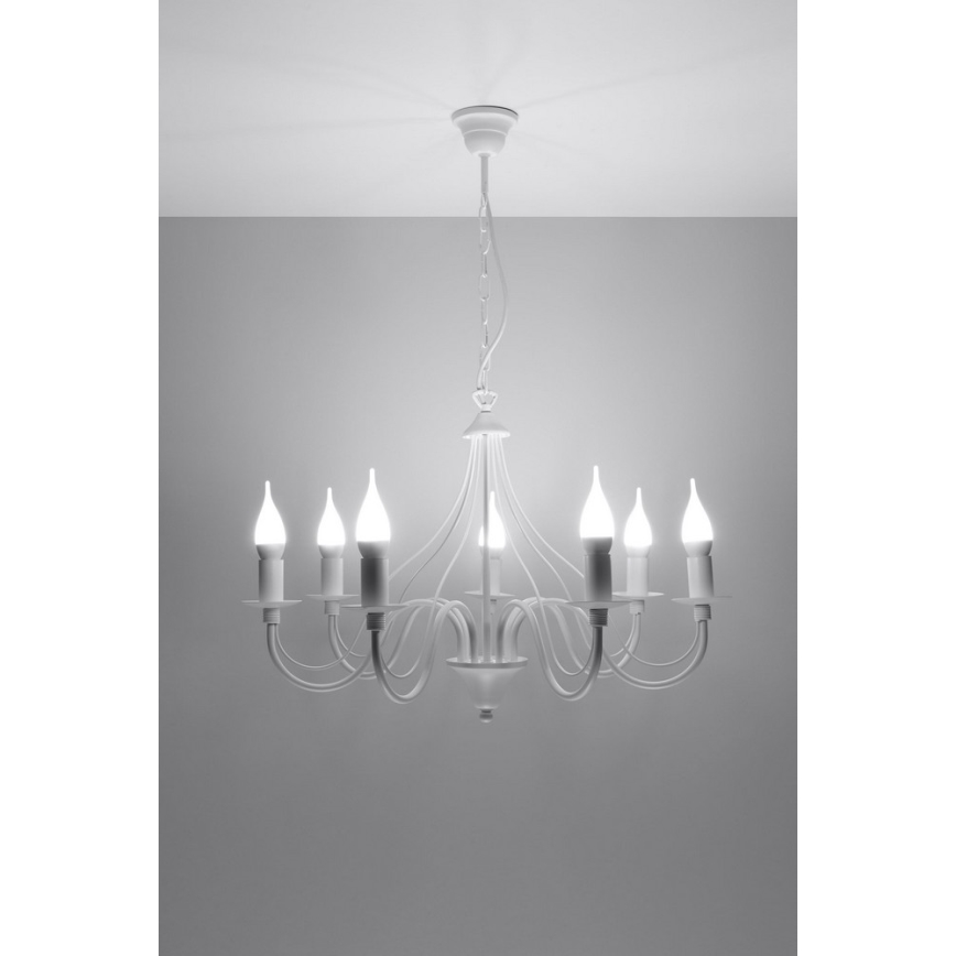 Sollux SL.0215 - Lühter MINERWA 7 7xE14/40W/230V valge