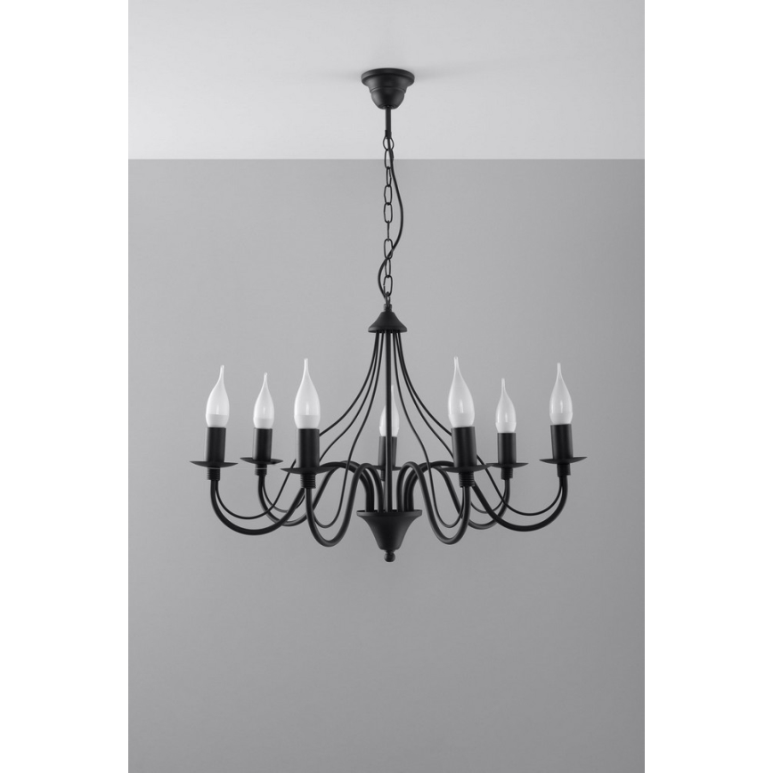Sollux SL.0219 - Lühter MINERWA 7 7xE14/40W/230V must