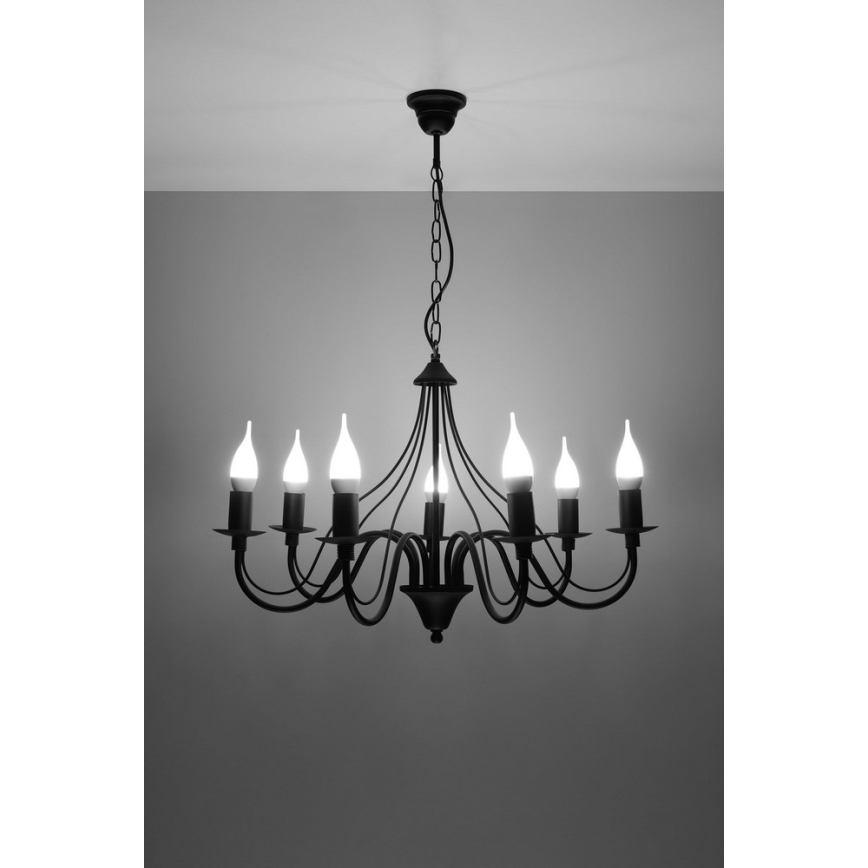 Sollux SL.0219 - Lühter MINERWA 7 7xE14/40W/230V must