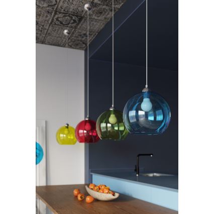 Ripplamp BALL, 1xE27/15W/230V, Ø30 cm, läbipaistev / läikiv kroom